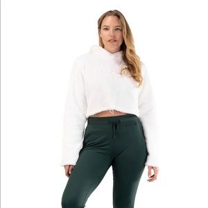 Cropped Sherpa hoodie